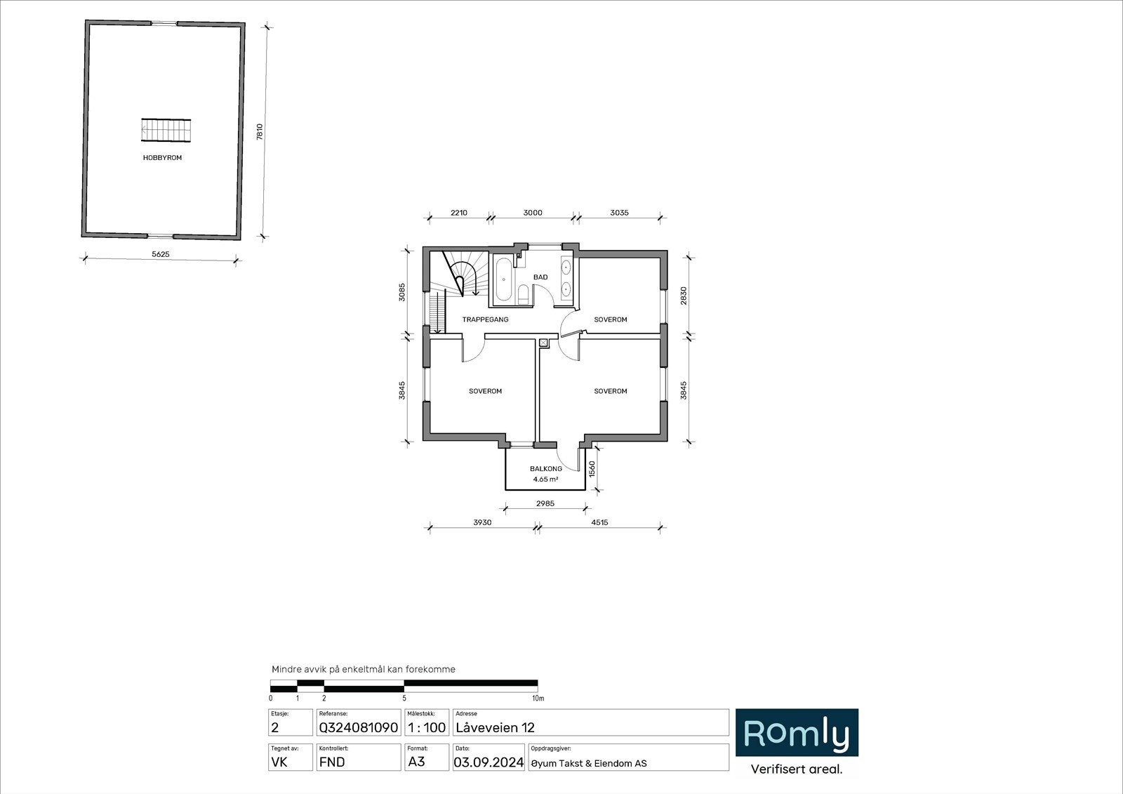 Plantegning 2. etasje Galleribilde