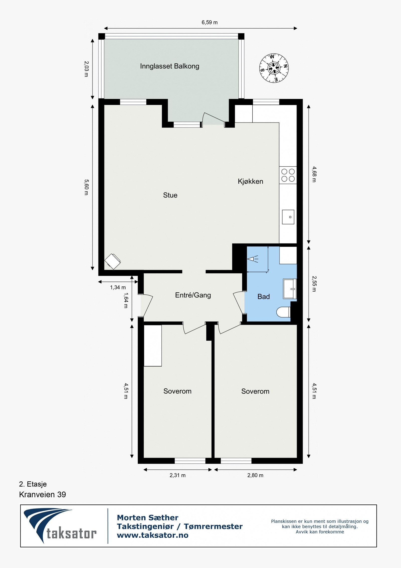 Plantegning - Kranveien 39. Galleribilde