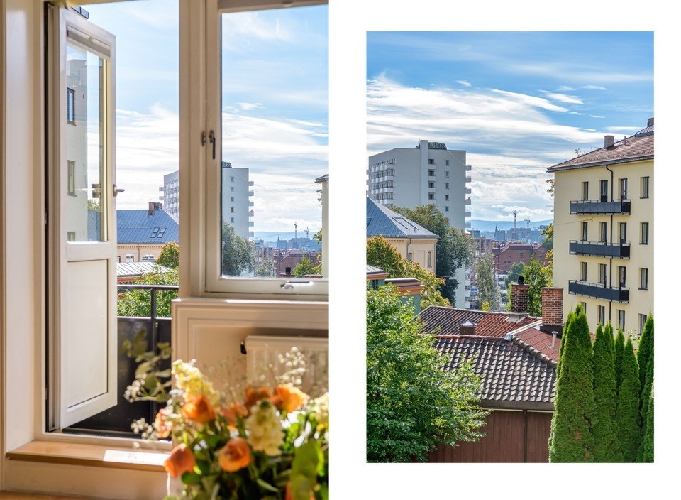 En gjennomgående 2-roms med solrik brannbalkong, fritt utsyn og Akerselva som nærmeste nabo. Galleribilde