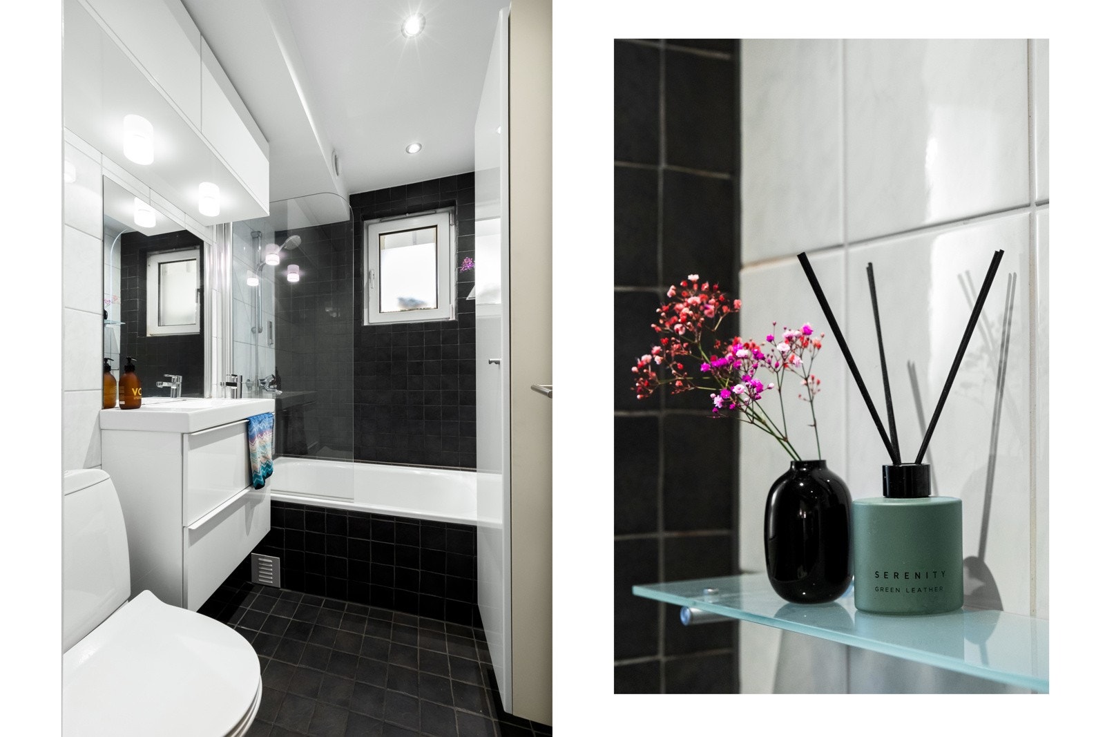 Badet er praktisk innredet med smart utnyttelse for optimal oppbevaring. Galleribilde