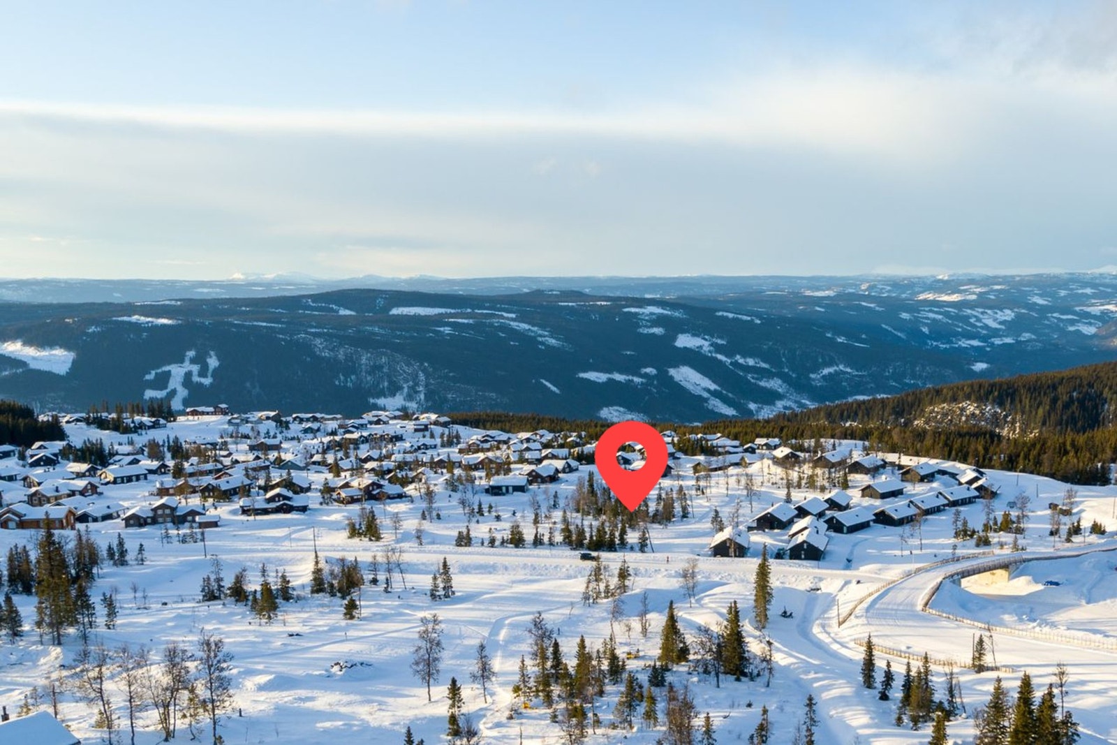 Skiline 6, tomteområde markert Galleribilde