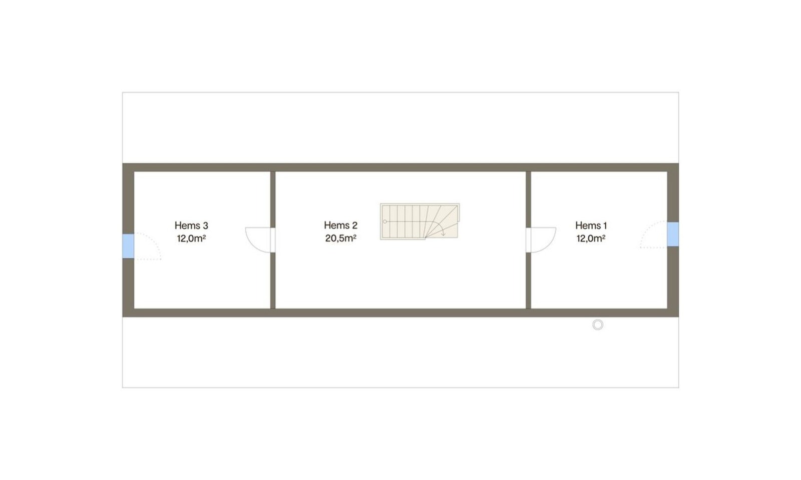 Alternativ planløsning for hems i Vy 23 ATH, ikke som priset i annonsen Galleribilde