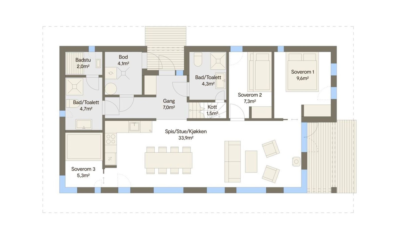 Alternativ planløsning for Vy 23 ATH, ikke som priset i annonsen Galleribilde