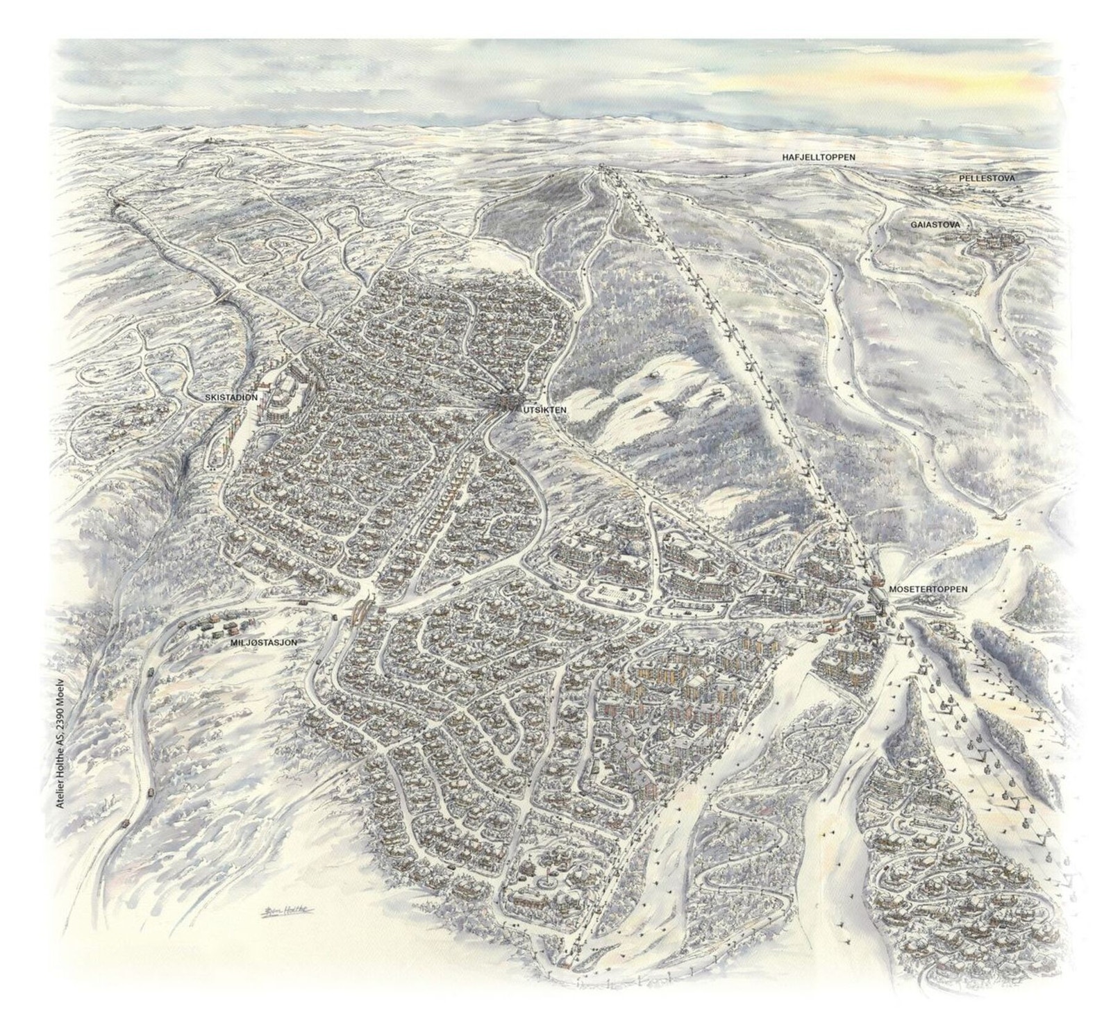 Illustrasjon oversikt Moseteroppen Galleribilde