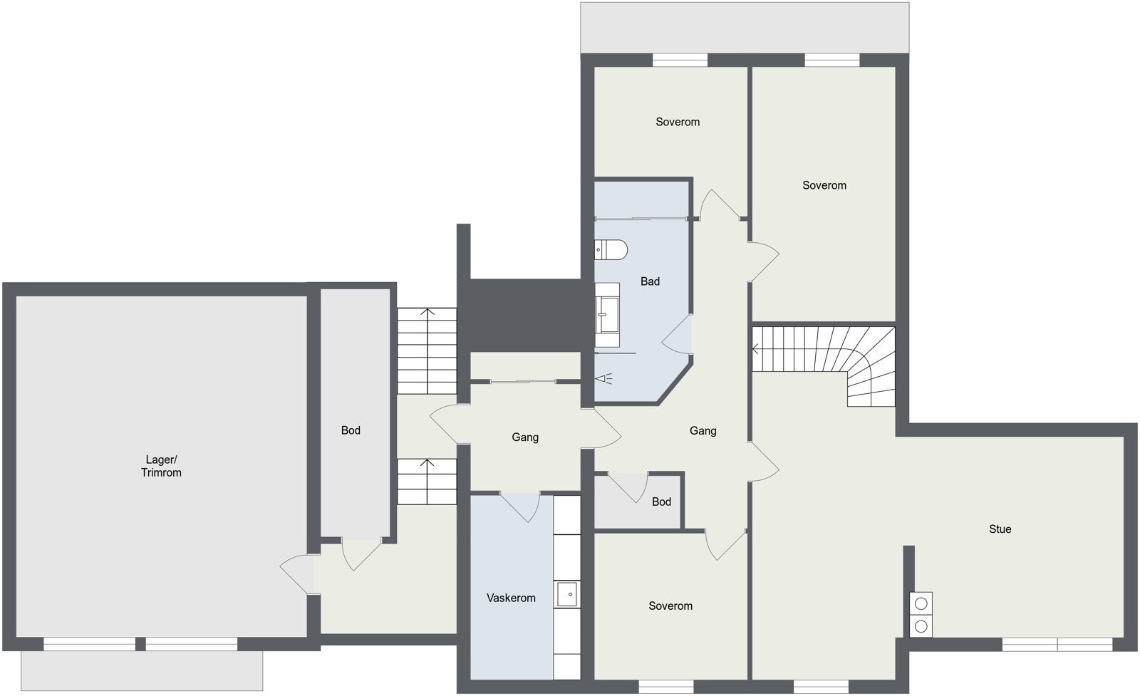 Plantegning U. etg. Galleribilde