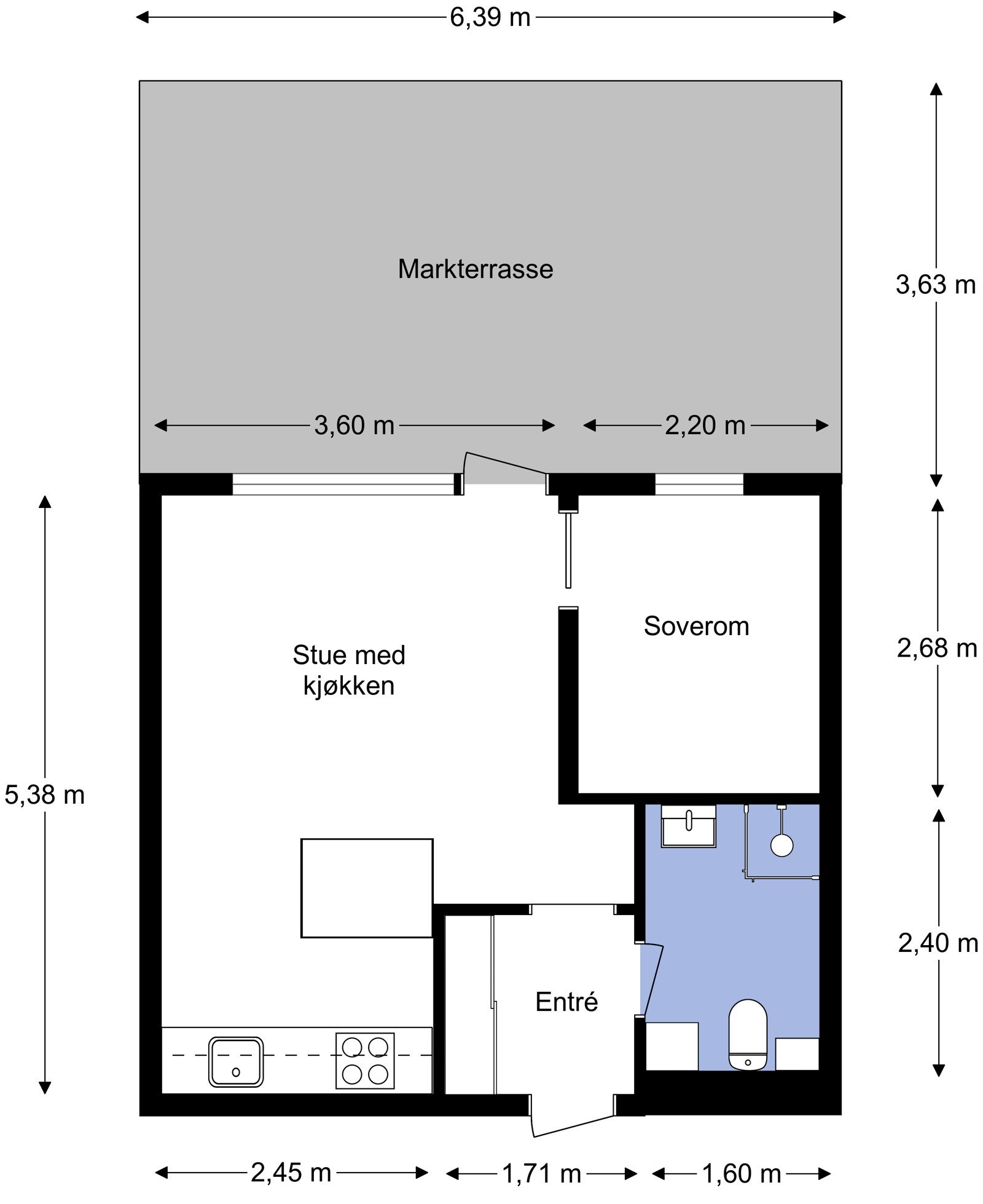 Vi begynner med plantegningen slik at du får god oversikt før du blar videre. Galleribilde