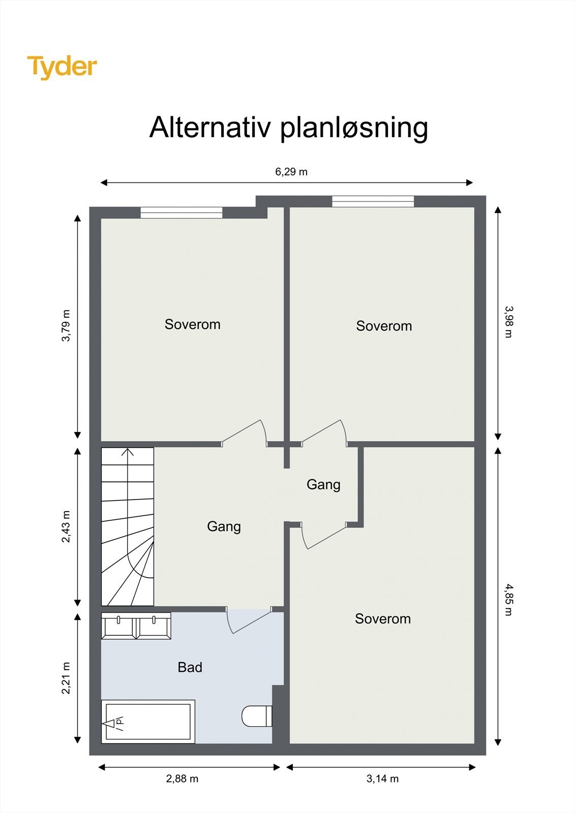 Alternativ plantegning 2. etasje Galleribilde