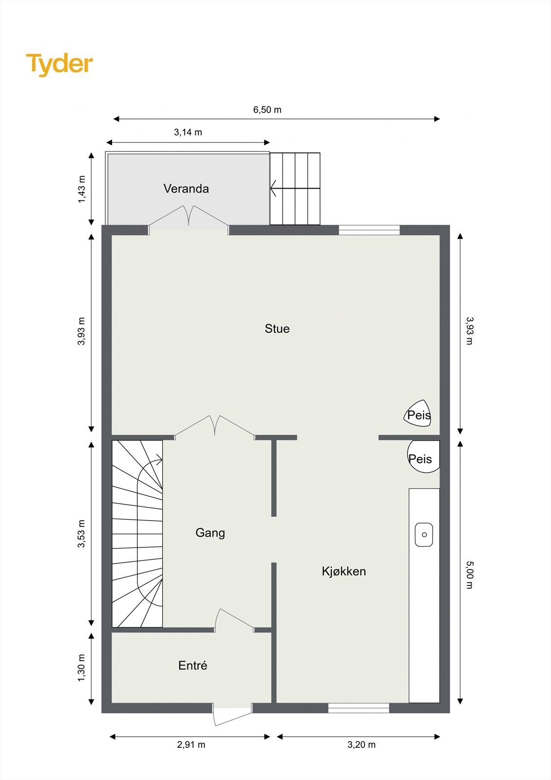 Plantegning 1. etasje Galleribilde