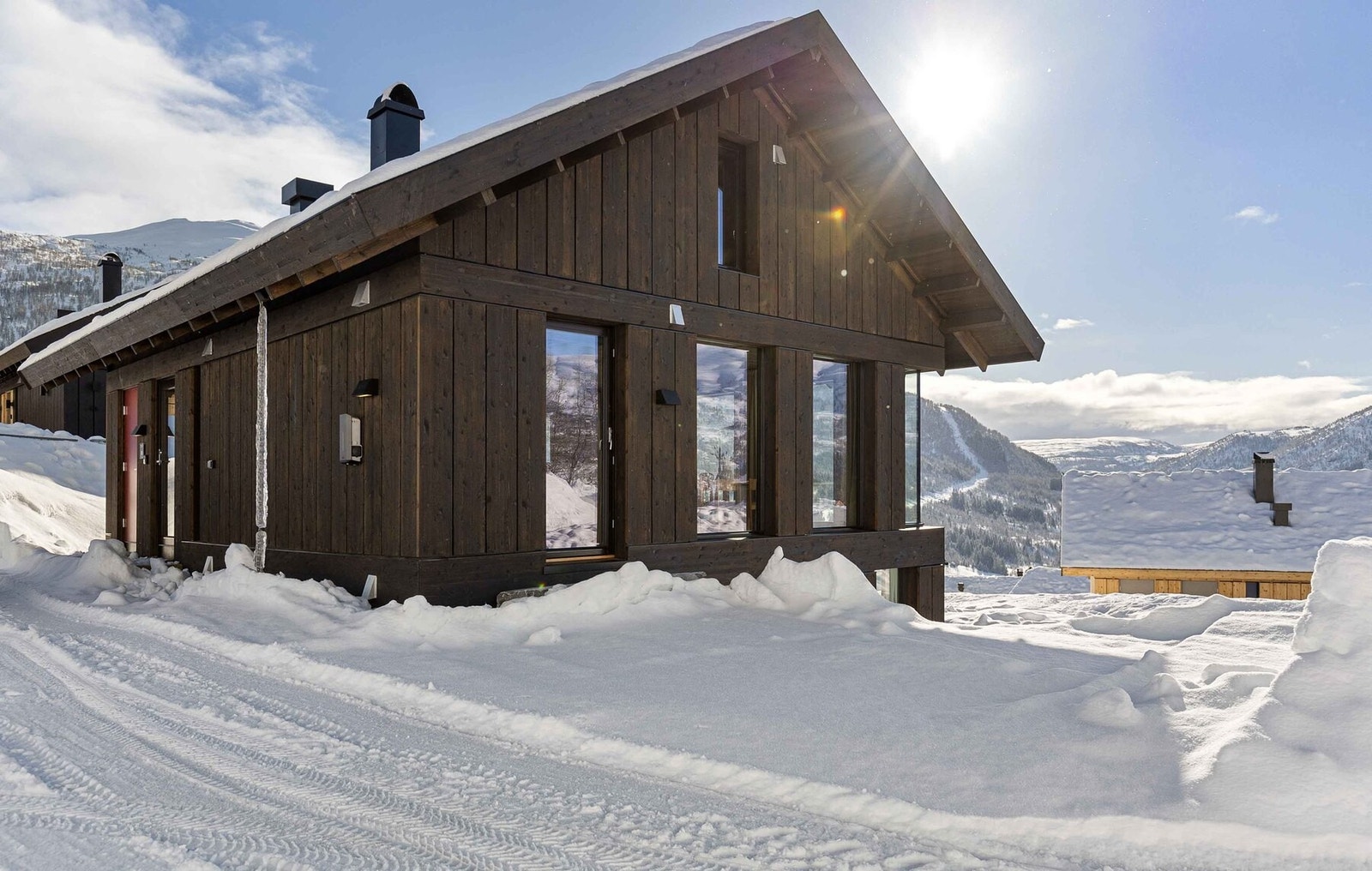 Vy sokkelhytte. Foto fra vår visningshytte i Myrkdalen Galleribilde