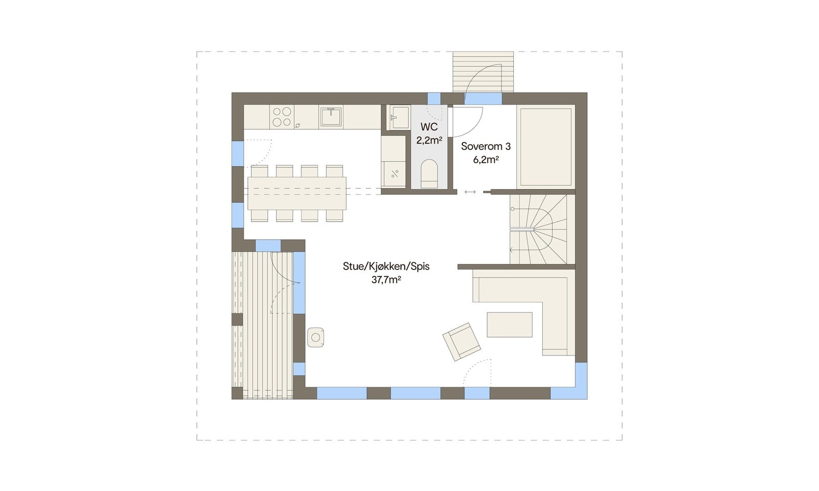 Plantegning hovedetg. Vy14UH med inngang i sokkel Galleribilde