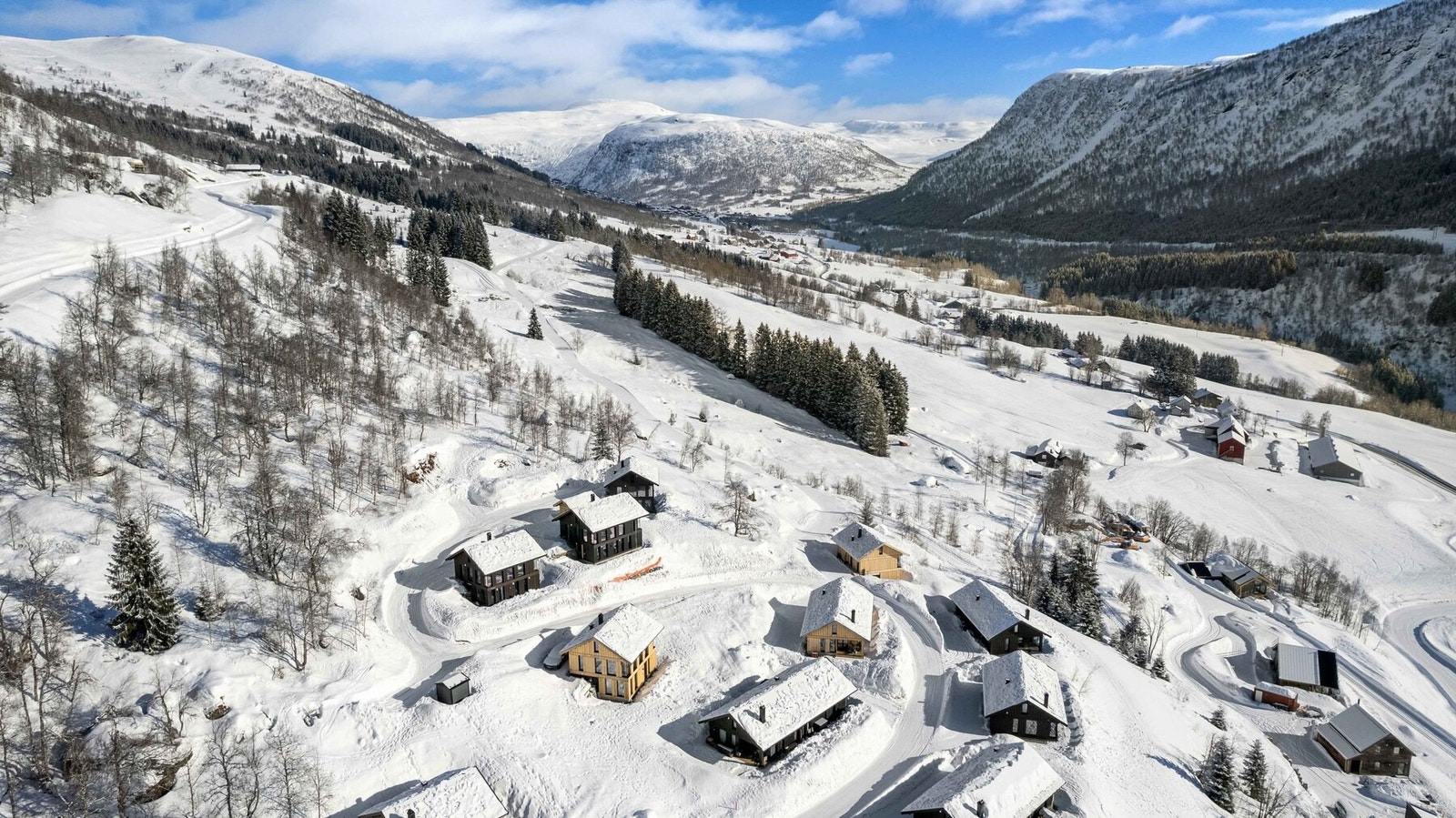Oversiktsfoto over hyttefeltet Galleribilde