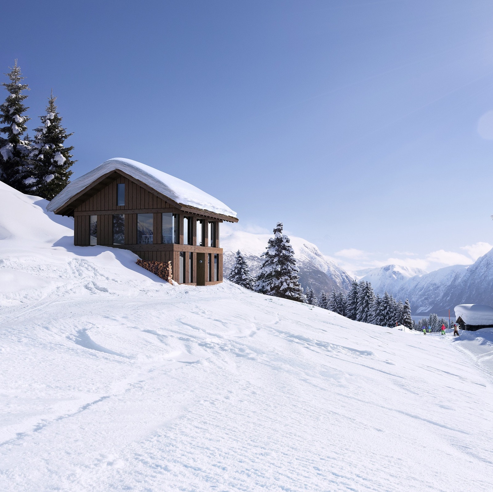 Illustrasjon Vy sokkelmodell vist i et annet miljø. Galleribilde