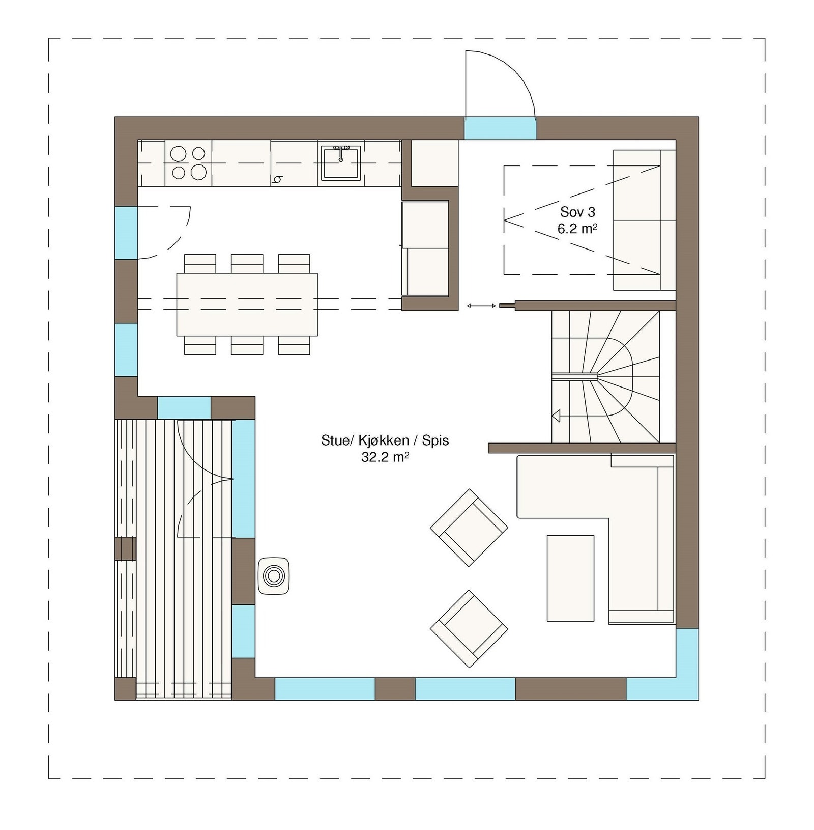 Plantegning hovedetg. Vy12 UH med inngang i sokkel Galleribilde