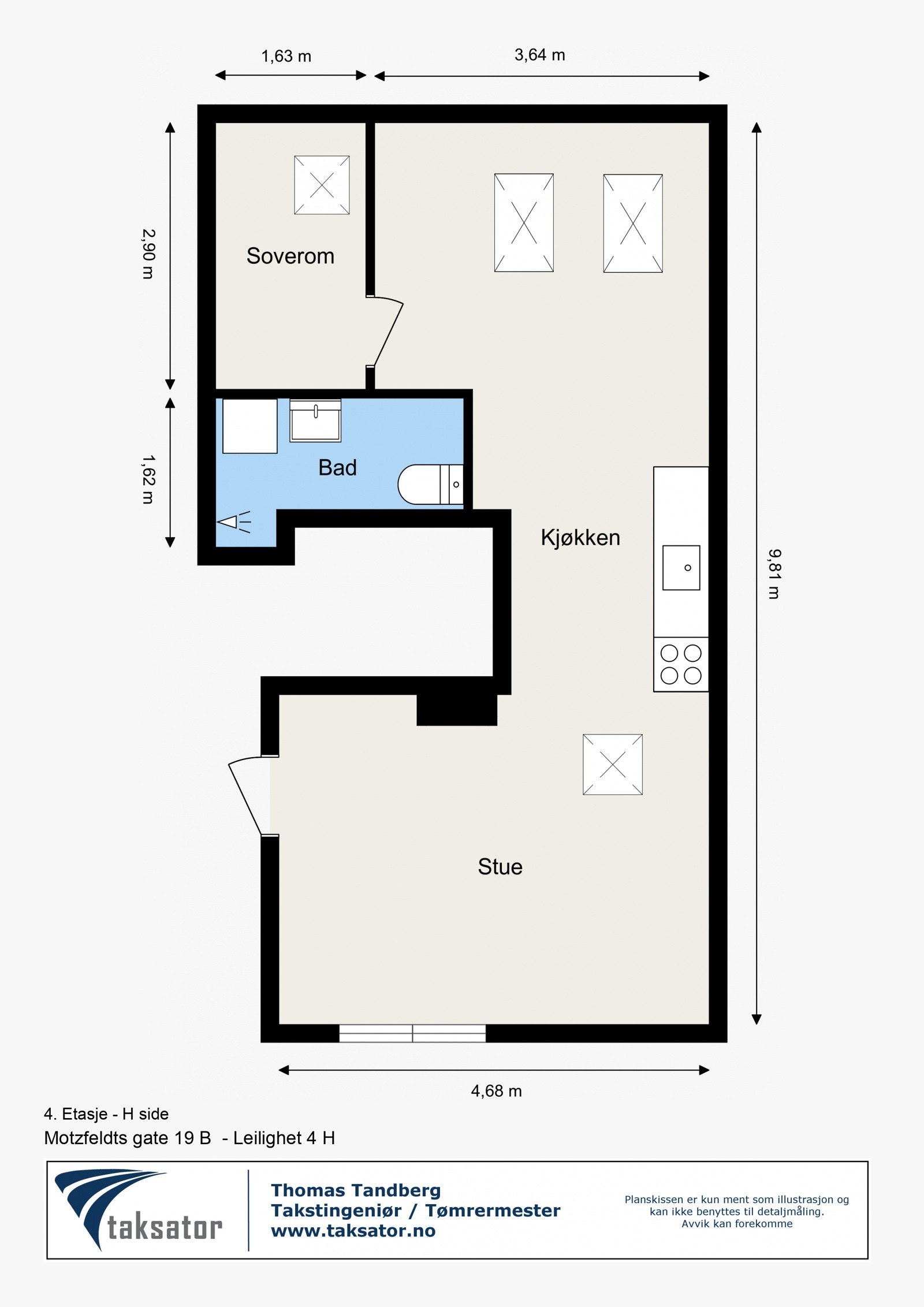 Planskisse H0402 Galleribilde