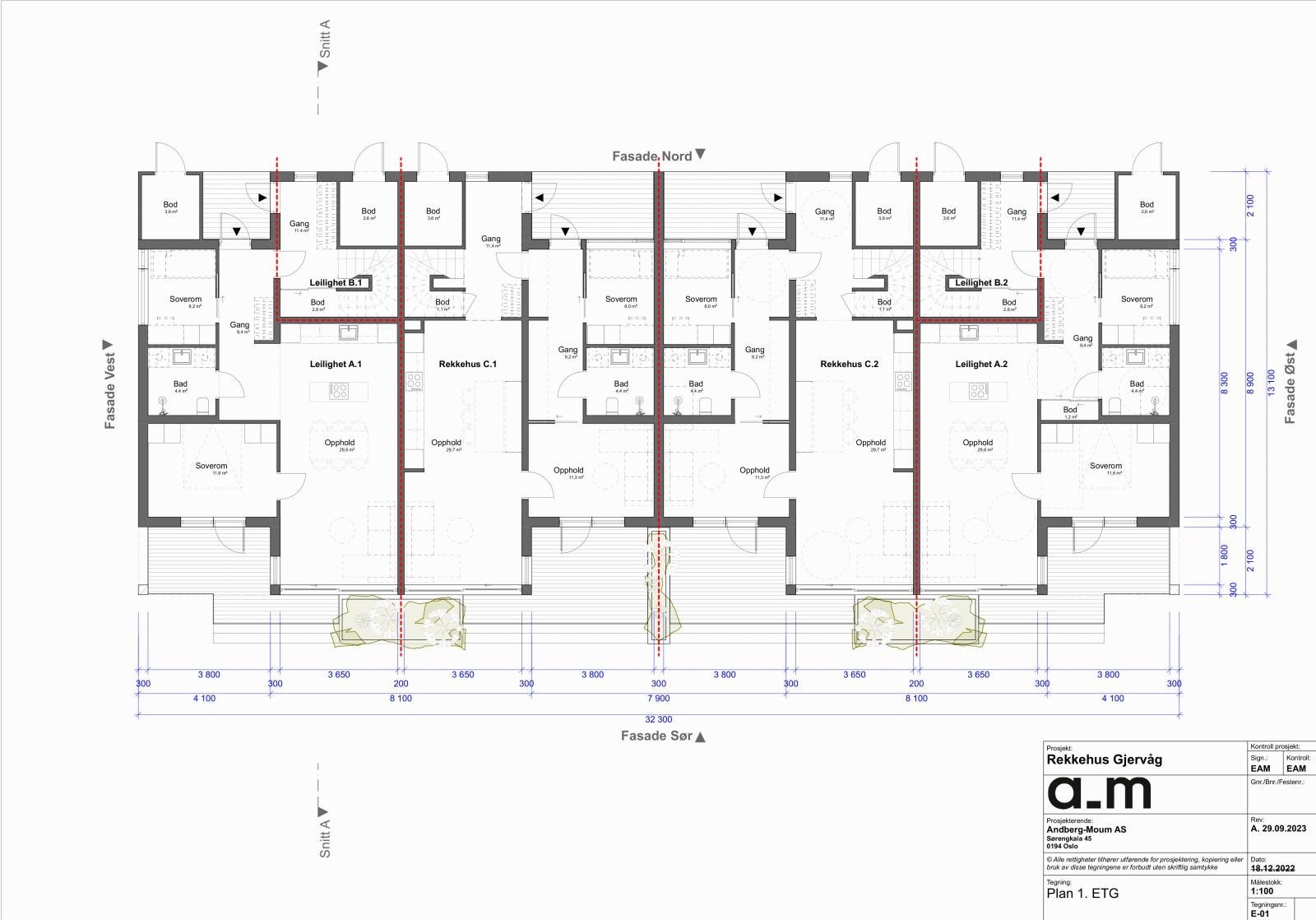 Plantegning 1. etasje - Boligene vil få en innholdsrik planløsning med varierte romløsninger og moderne elementer. Galleribilde