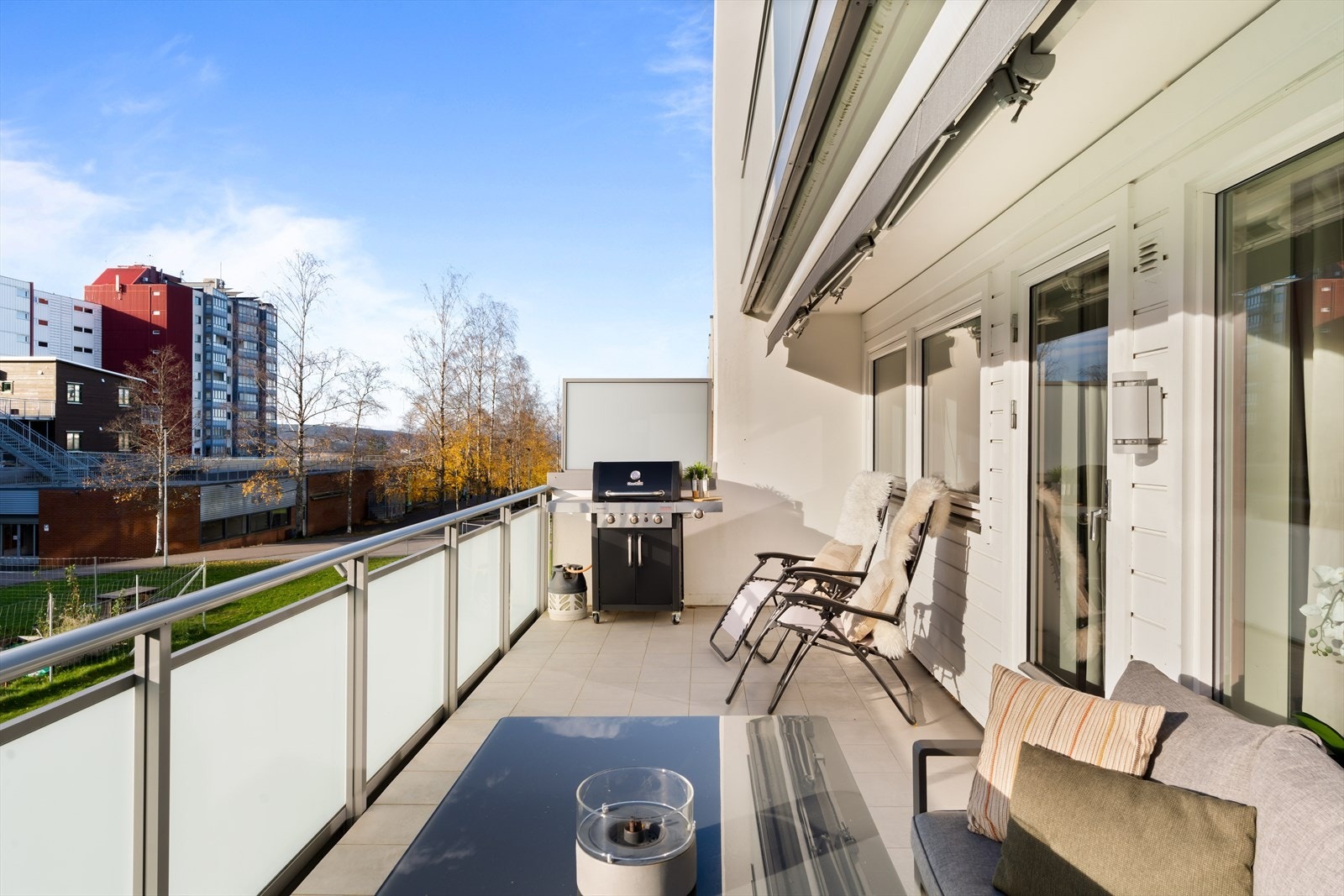 Fliser på balkong som er enkelt å holde rent. Galleribilde