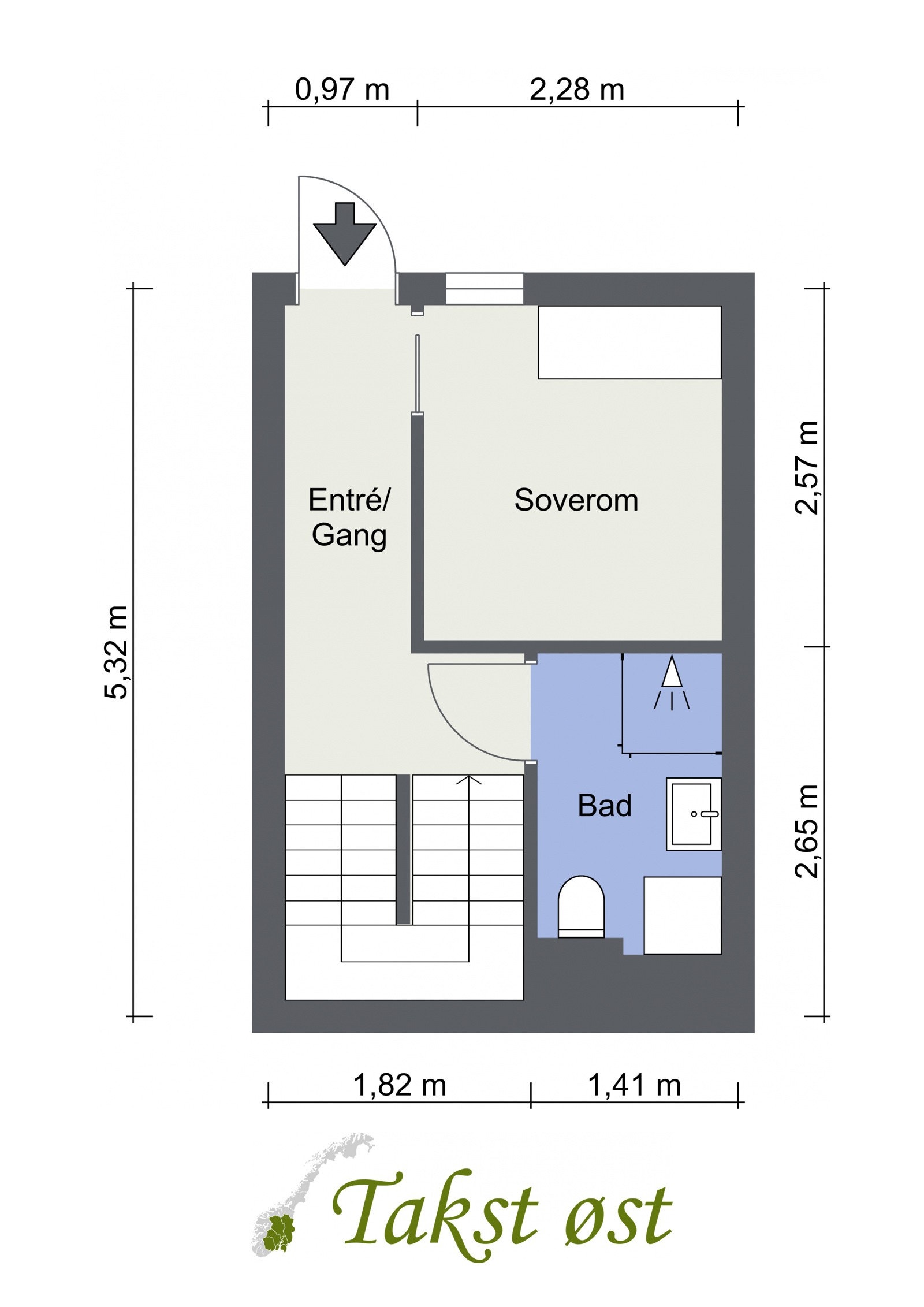 Plantegning av boligens 1. etasje. Galleribilde