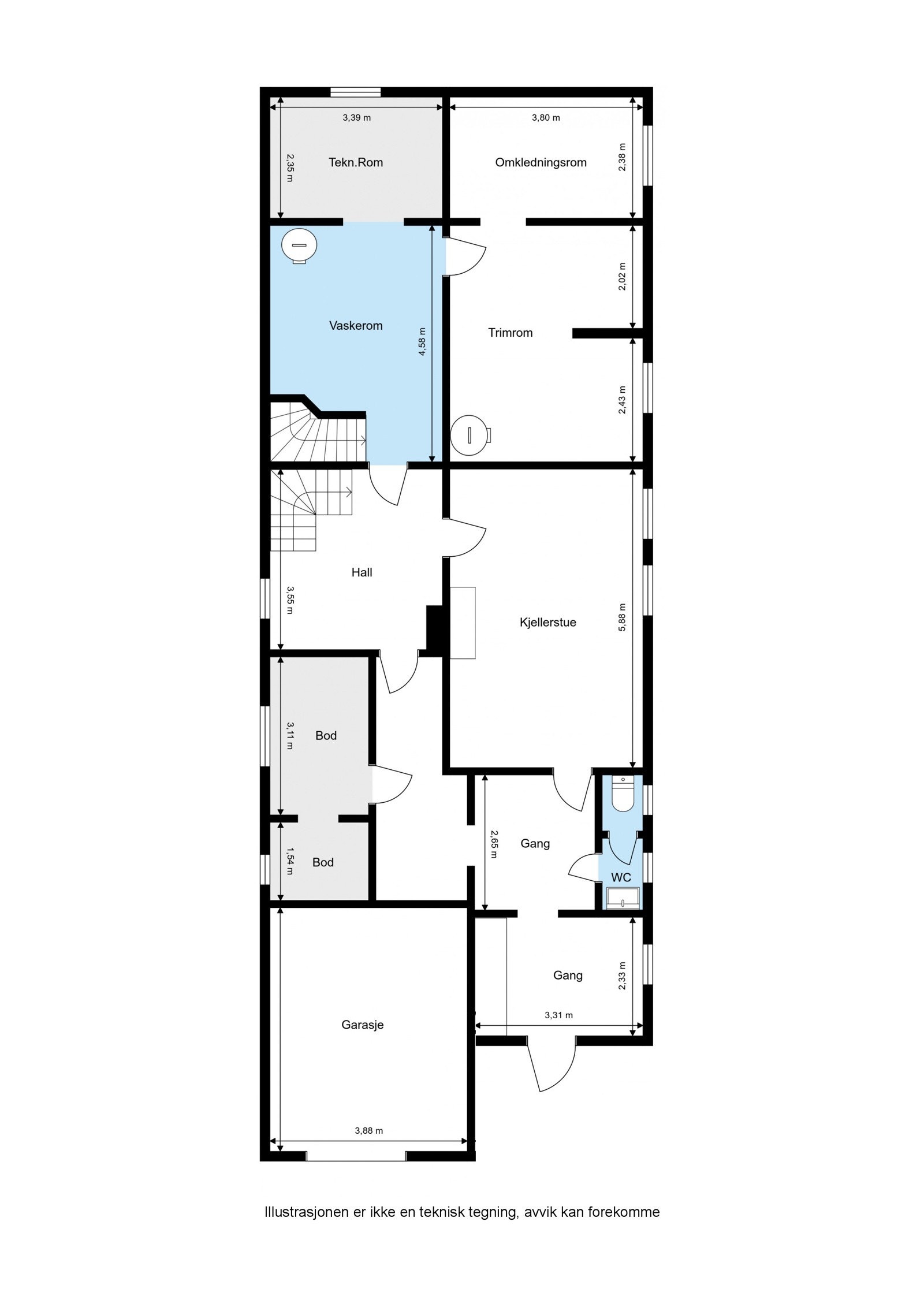 Plantegning - Underetasje Galleribilde