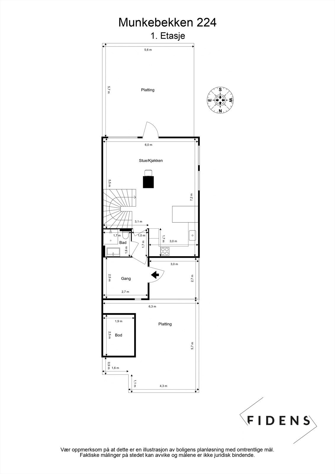 Plantegning 1. etasje Galleribilde
