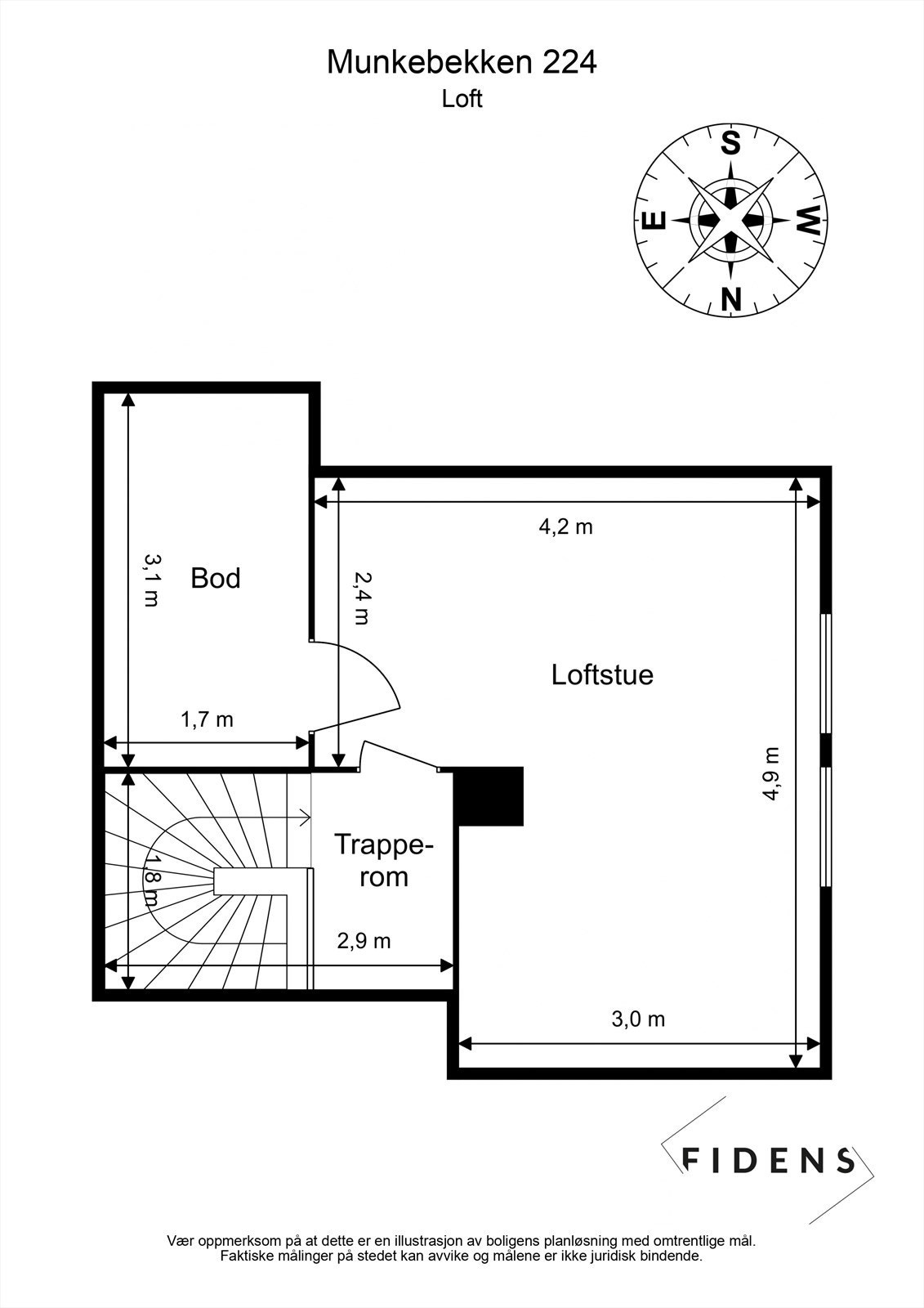 Plantegning loft Galleribilde