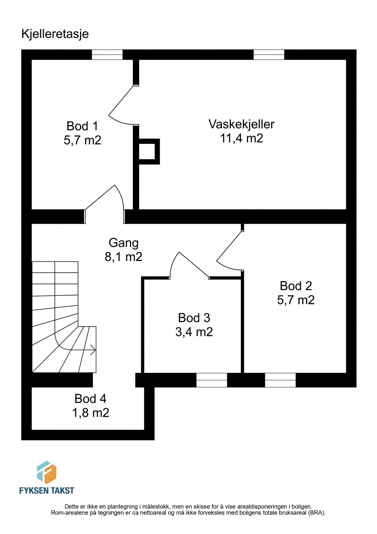 Planskisse kjelleretasje. Galleribilde