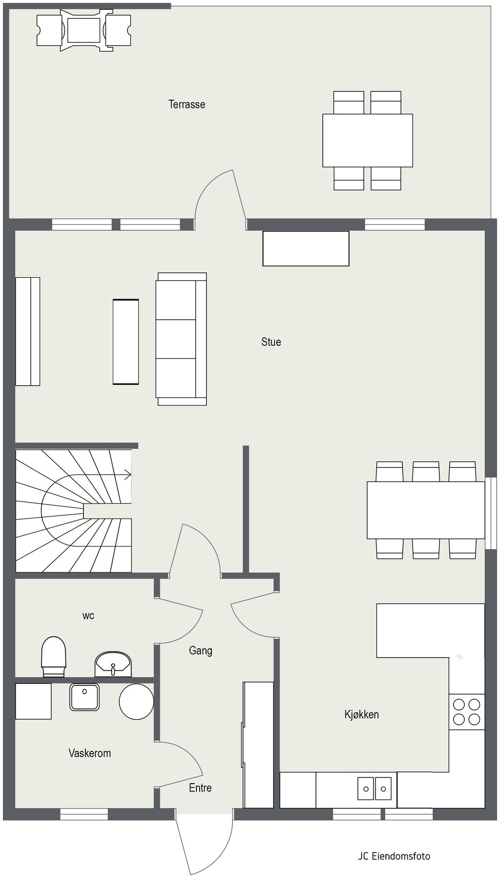 Plantegning 1. etasje. Galleribilde