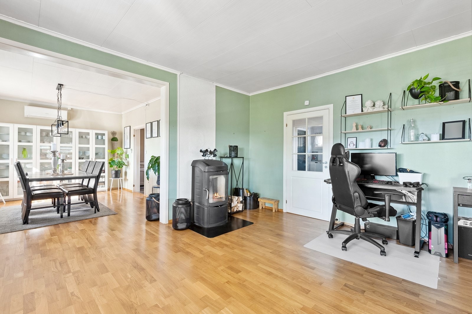 Også her er det praktisk peisovn. Galleribilde