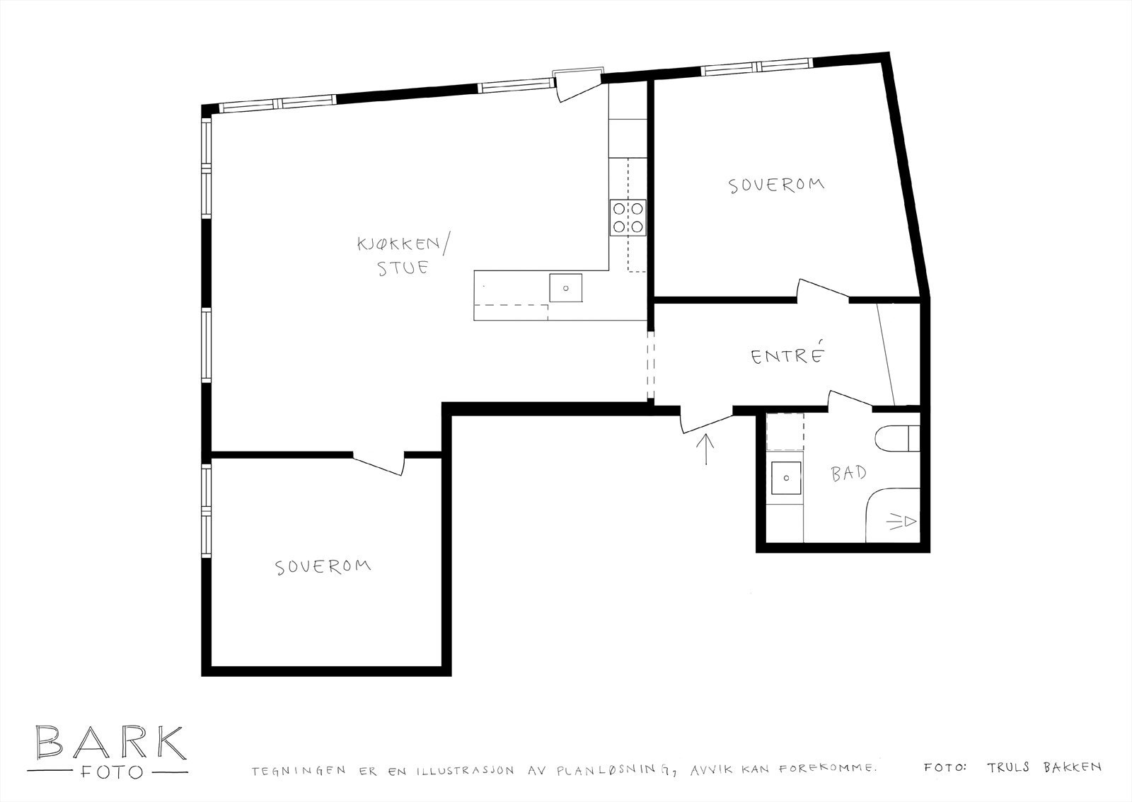 Planløsningen er funksjonell. God størrelse og fin plassering på alle rom. Ekstern kjellerbod og felles sykkelgarasje. Galleribilde