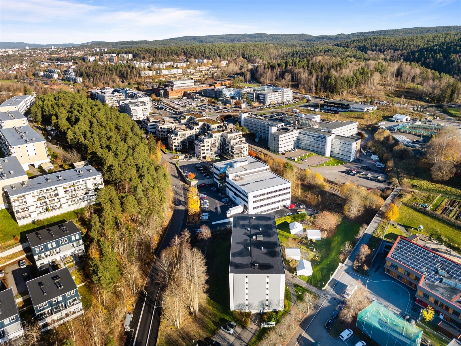 Dagligvarehandelen kan gjøres ved Coop Extra og Rema 1000 som begge ligger i Johan Scharffenbergs vei. Galleribilde