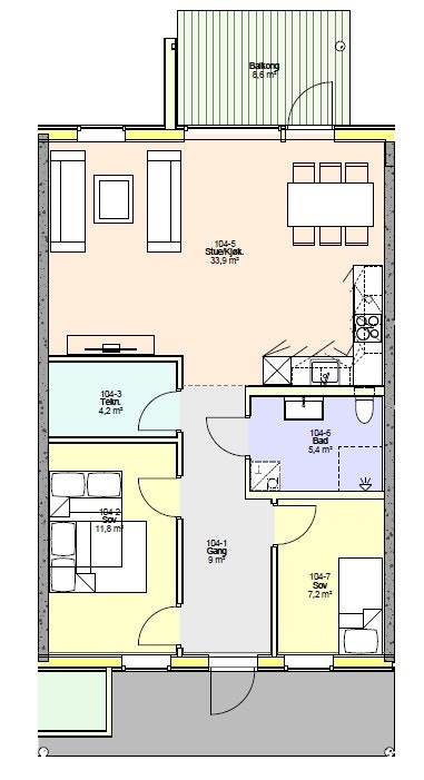 74 m2 1.etasje Galleribilde