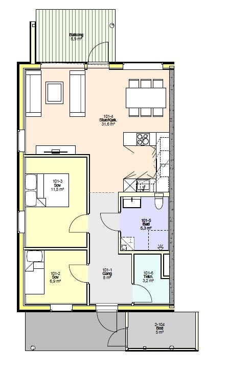 Plantegning 70 M2 1.etasje ledig Galleribilde