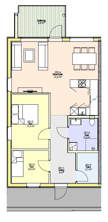 70m2 2.etasje Galleribilde