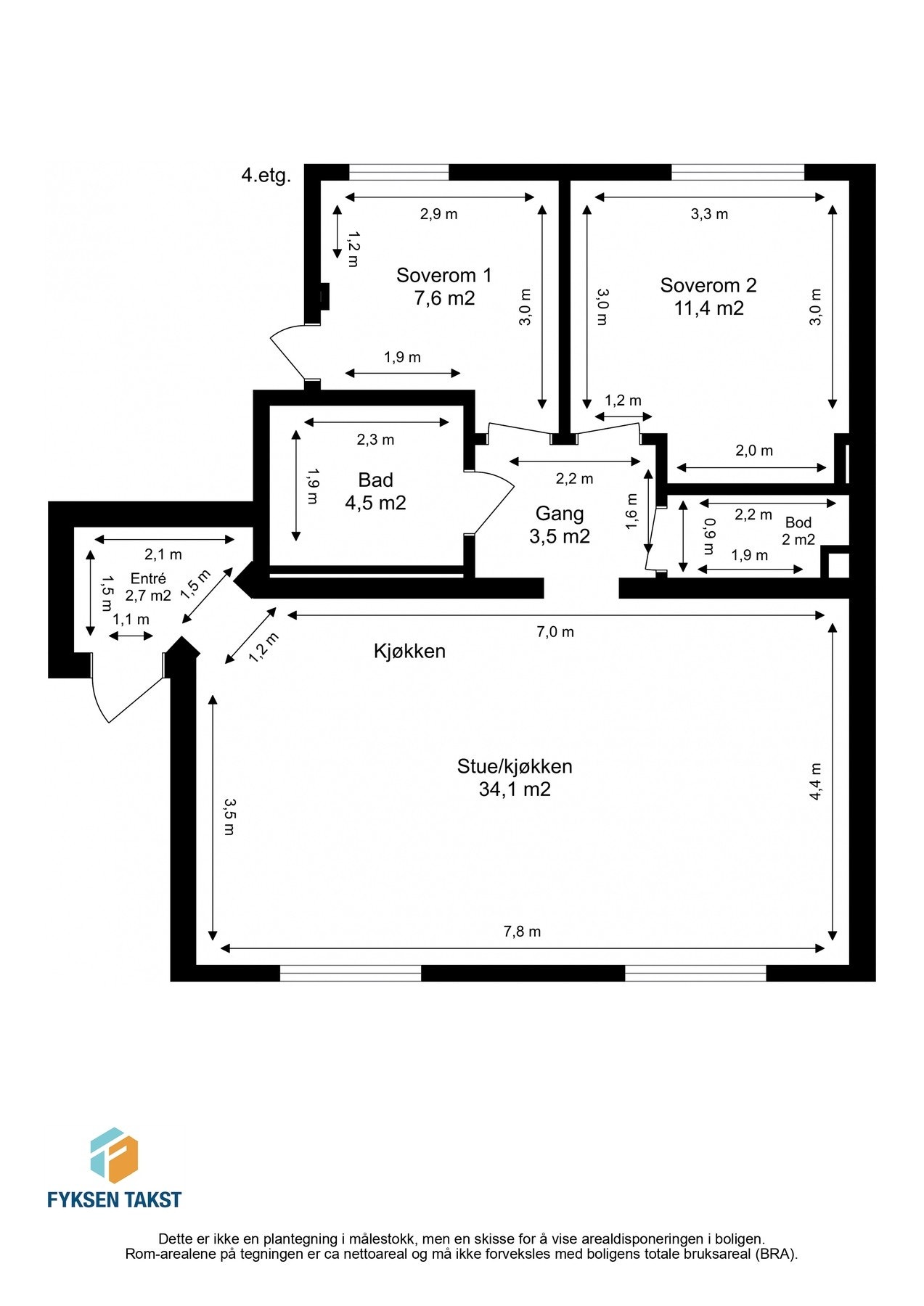 Målsatt planskisse. Galleribilde