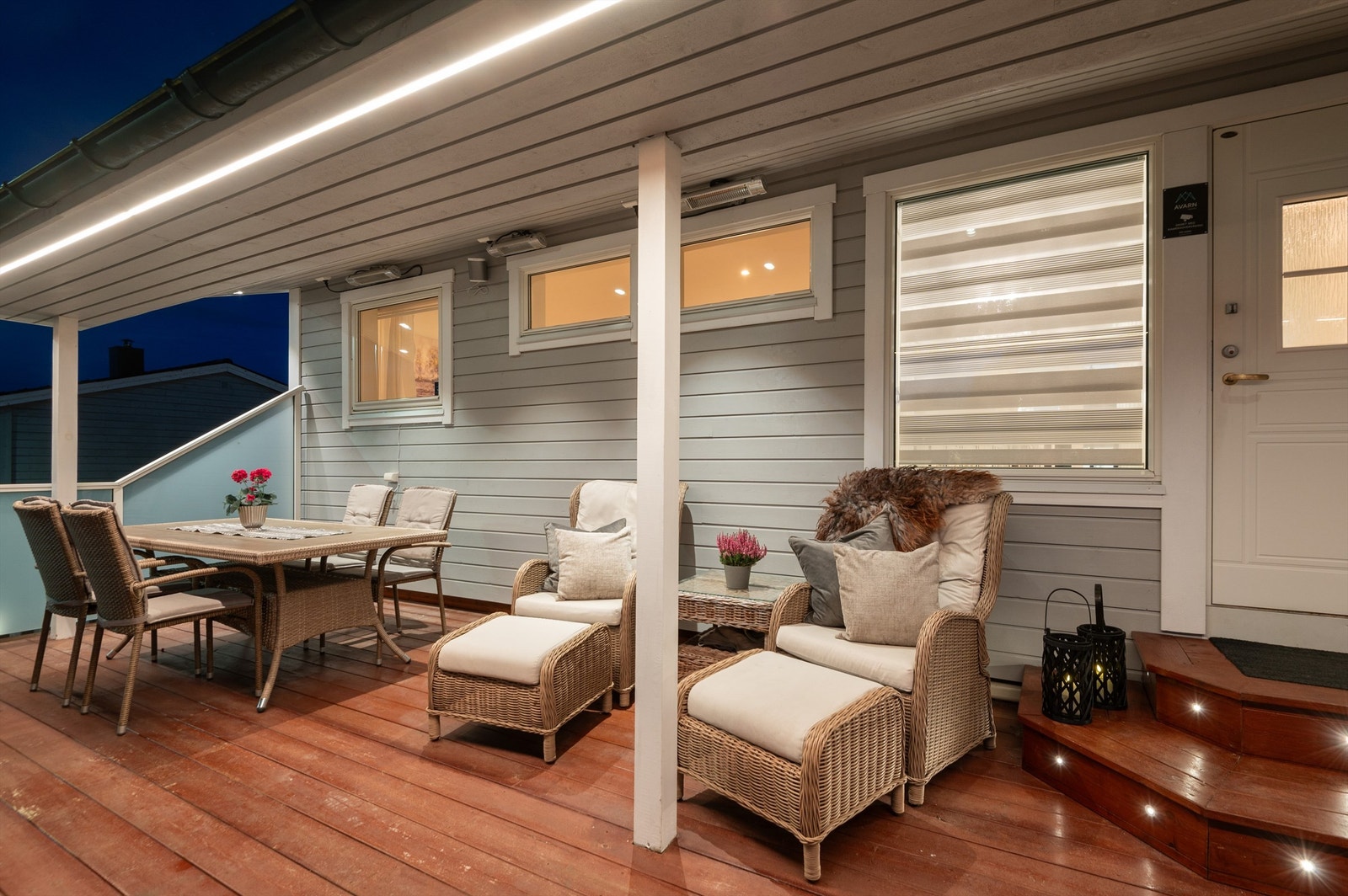 De fine utendørsområdene legger godt til rette for at sola kan nytes gjennom hele dagen. Galleribilde