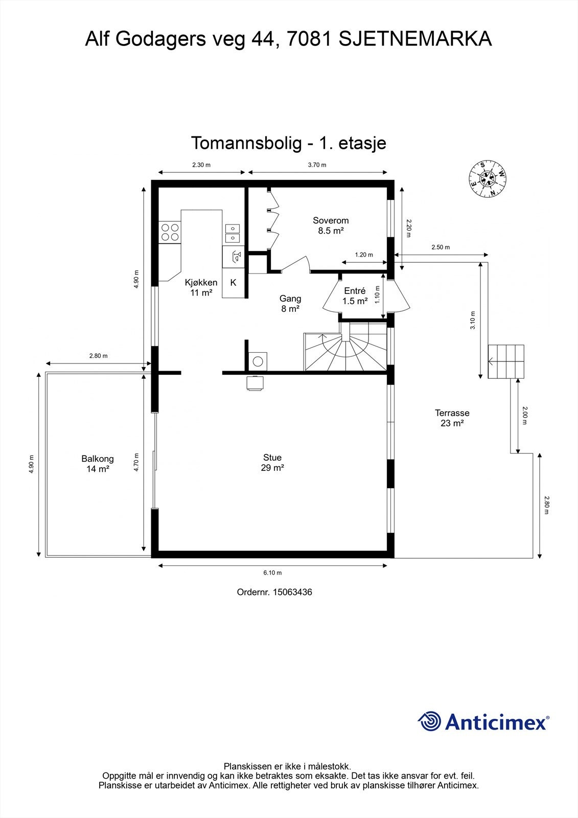 Planskisse 1. etasje. Galleribilde