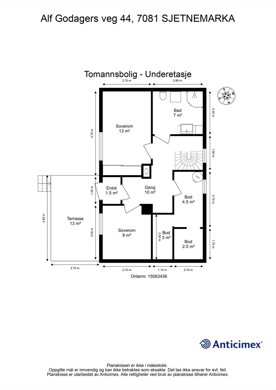 Planskisse underetasje. Galleribilde