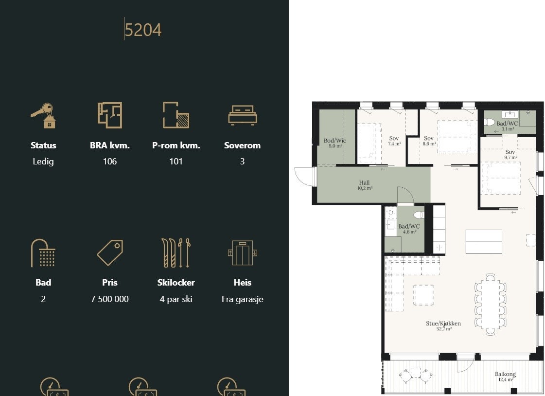 Plantegning 5204. Galleribilde