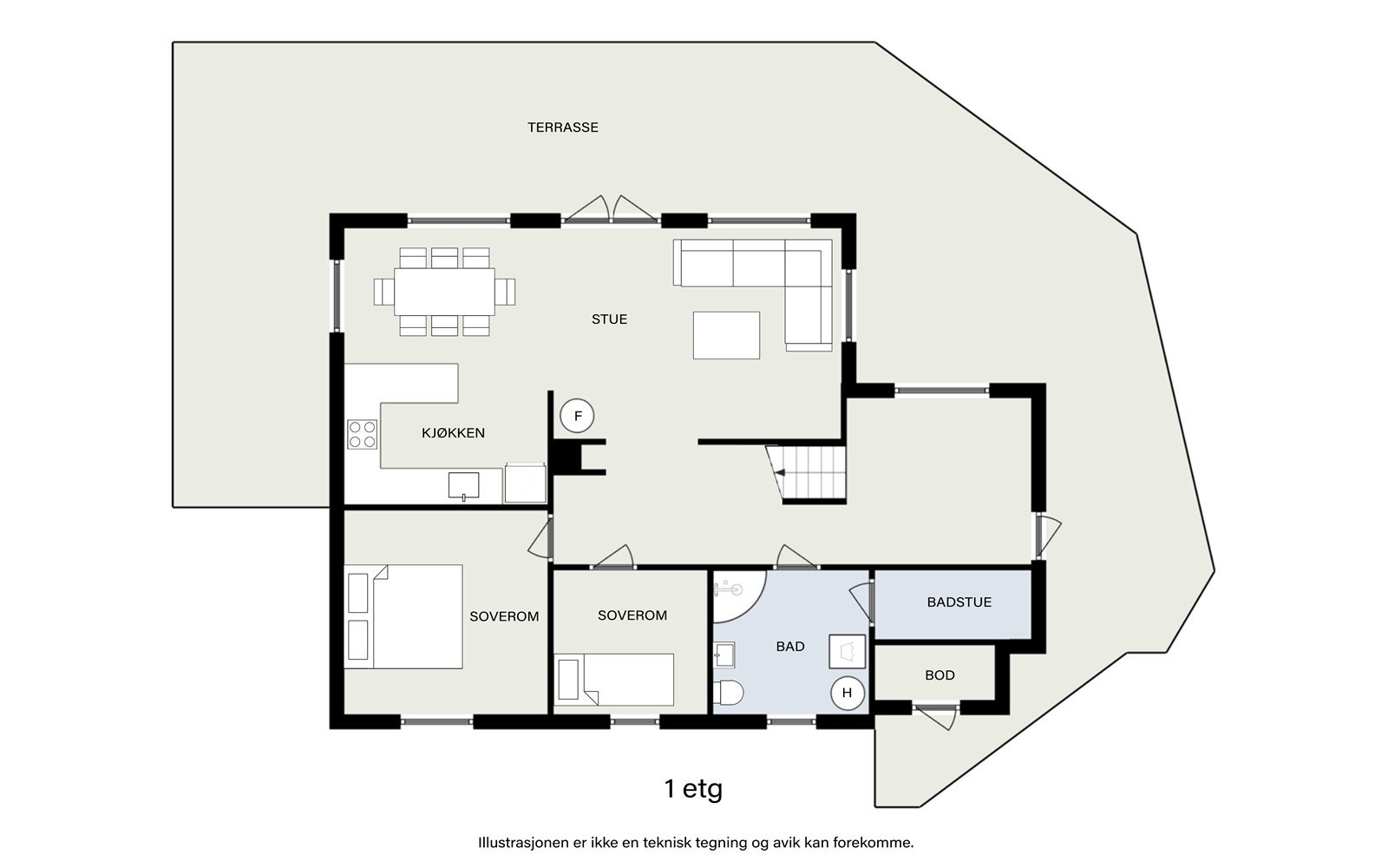 Plantegning 1. etasje. Galleribilde