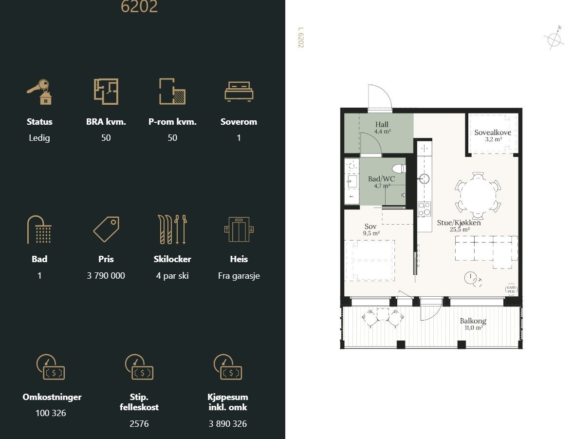 Plantegning 6202. Galleribilde