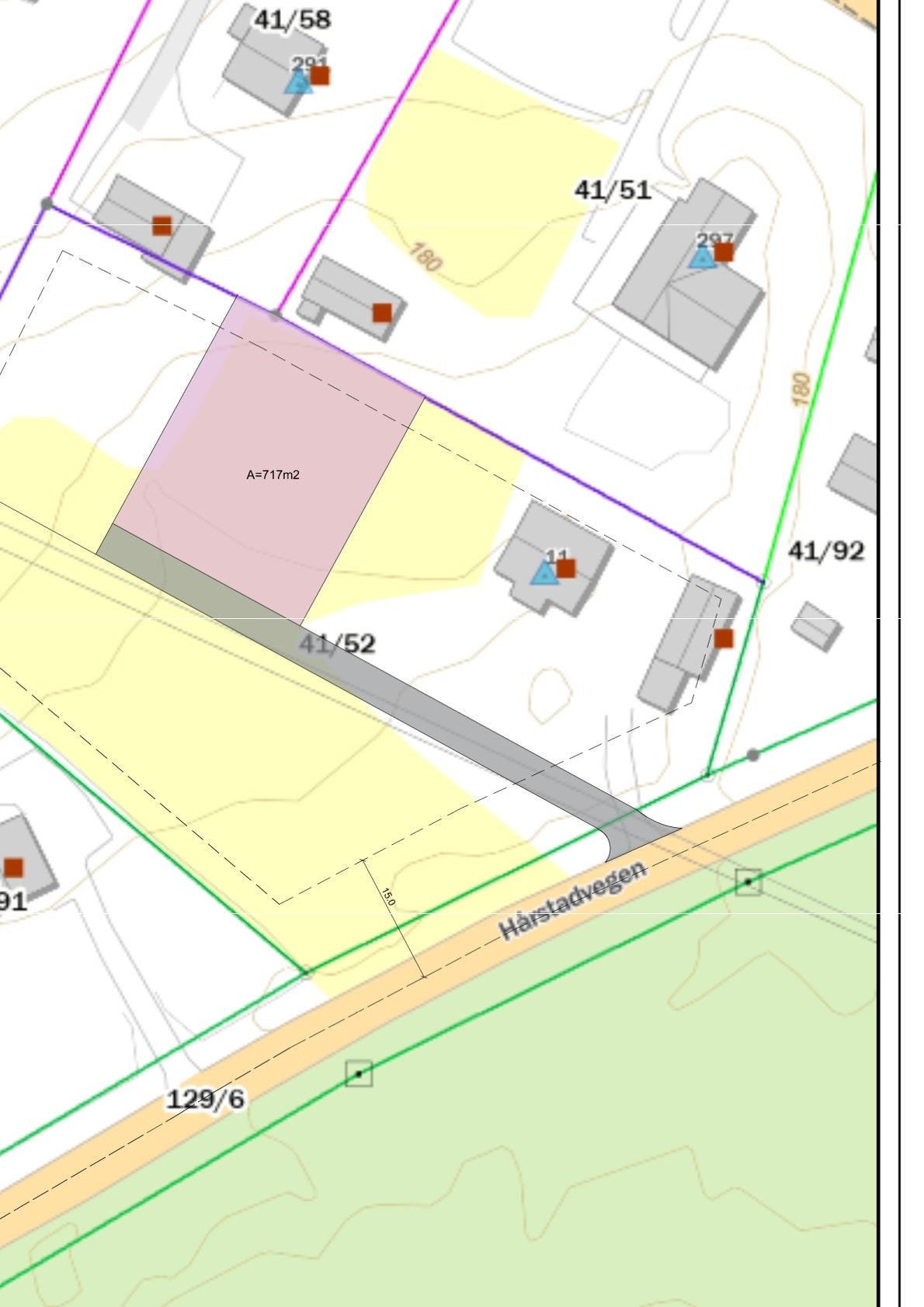 Situasjonskart fradeling Galleribilde