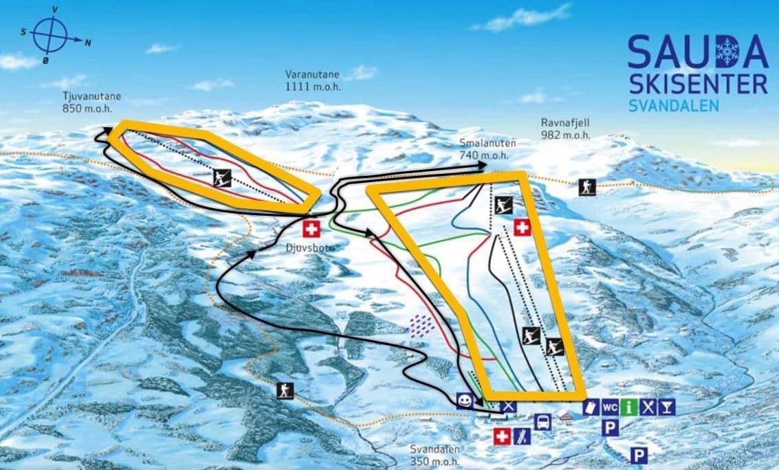 Sauda skisenter i Svandalen er dessuten bare en kort kjøretur unna Galleribilde