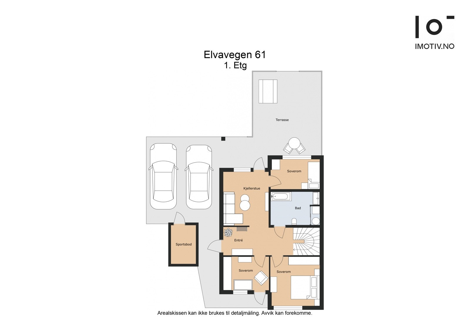 Plantegning 1.etg. | Areal: 65 kvm Galleribilde