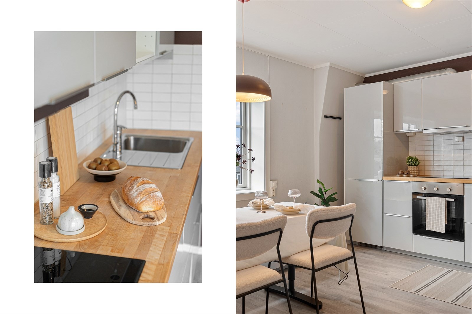 Kjøkkenet har god skap- og benkeplass Galleribilde