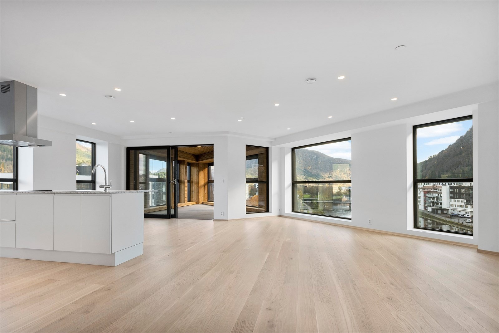 Romslig stue/kjøkken Galleribilde