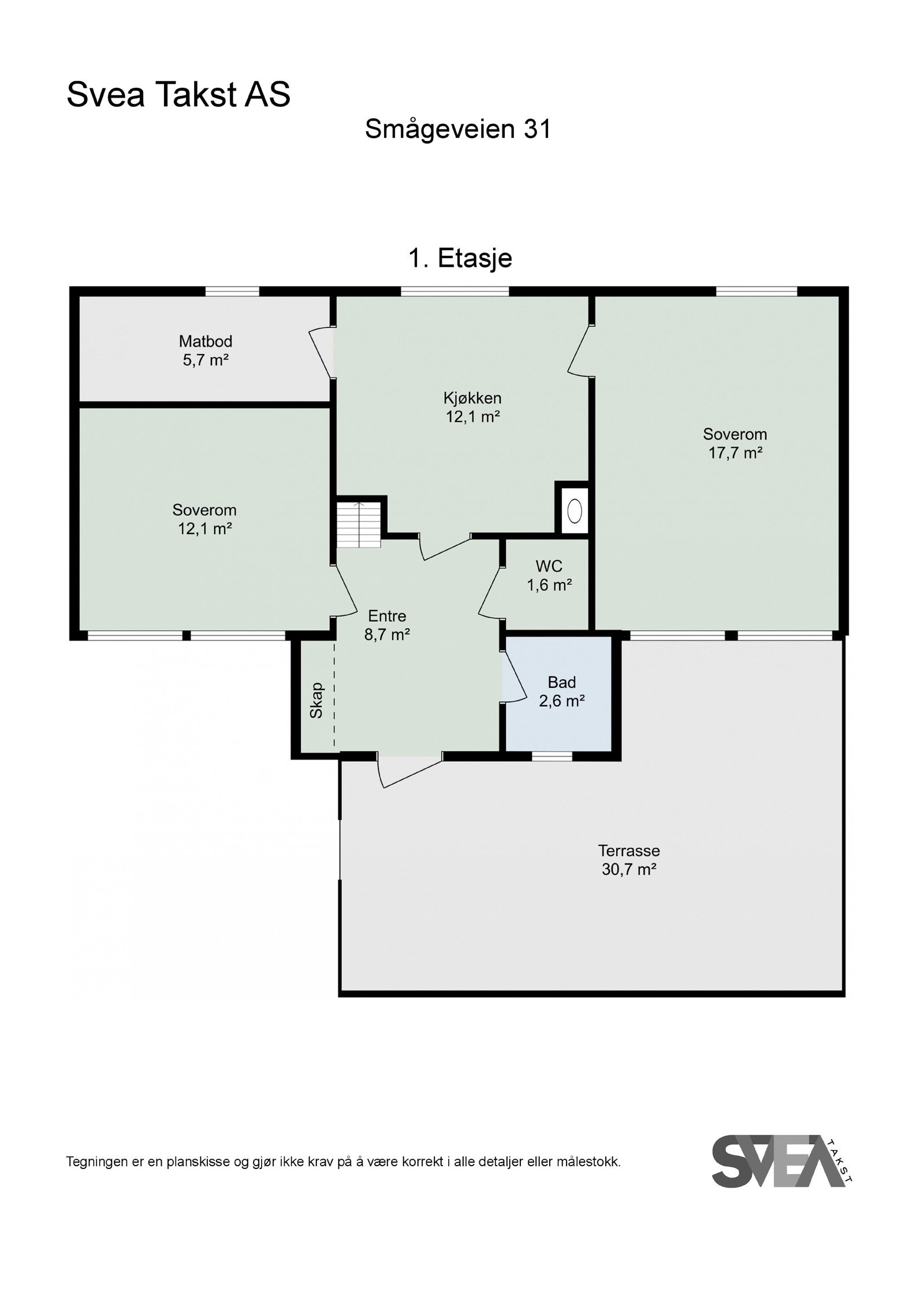 Planskisse 1 etg. Galleribilde