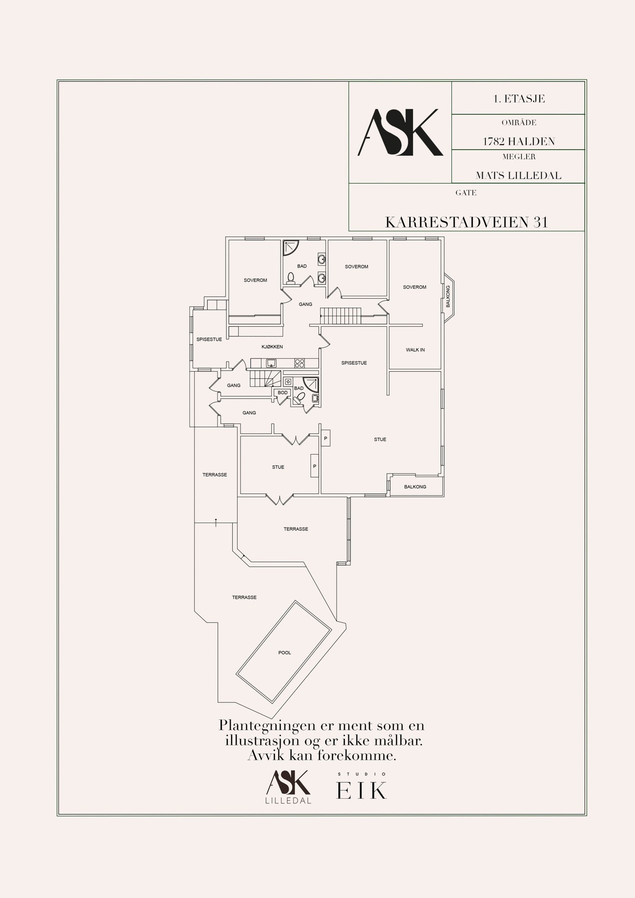 Plantegning 1. etasje Galleribilde