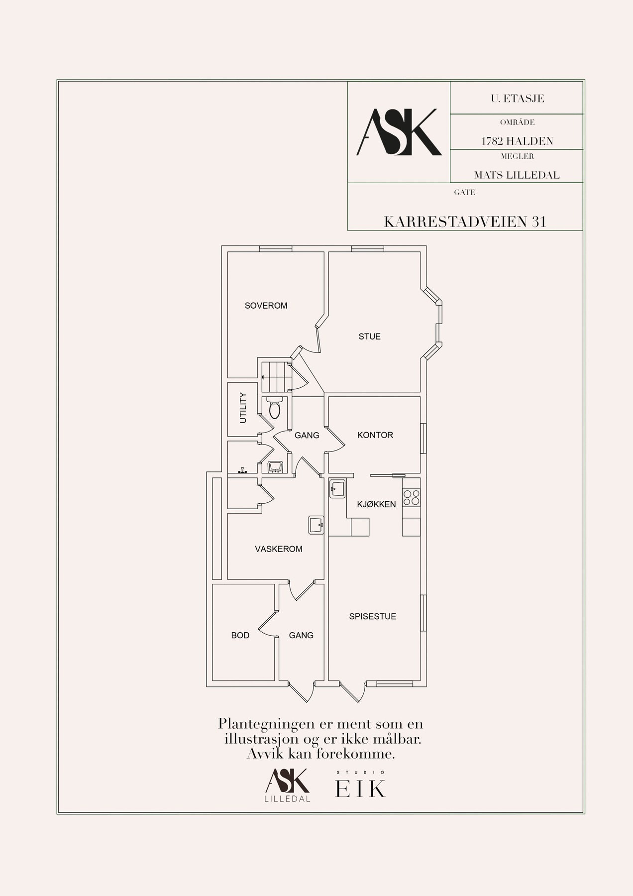 Plantegning kjellerhybel Galleribilde