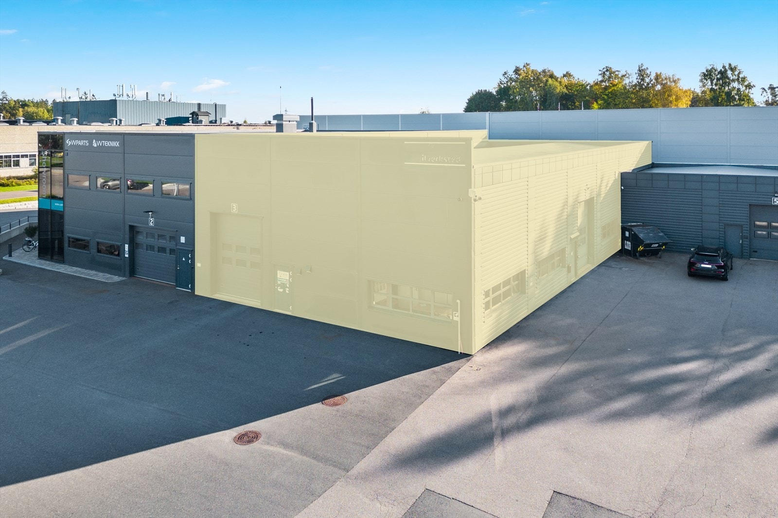 Del2: Næringslokaler med kontorer, pause-/ spiserom og ca. 450 kvm lager med 6,5m takhøyde. Galleribilde