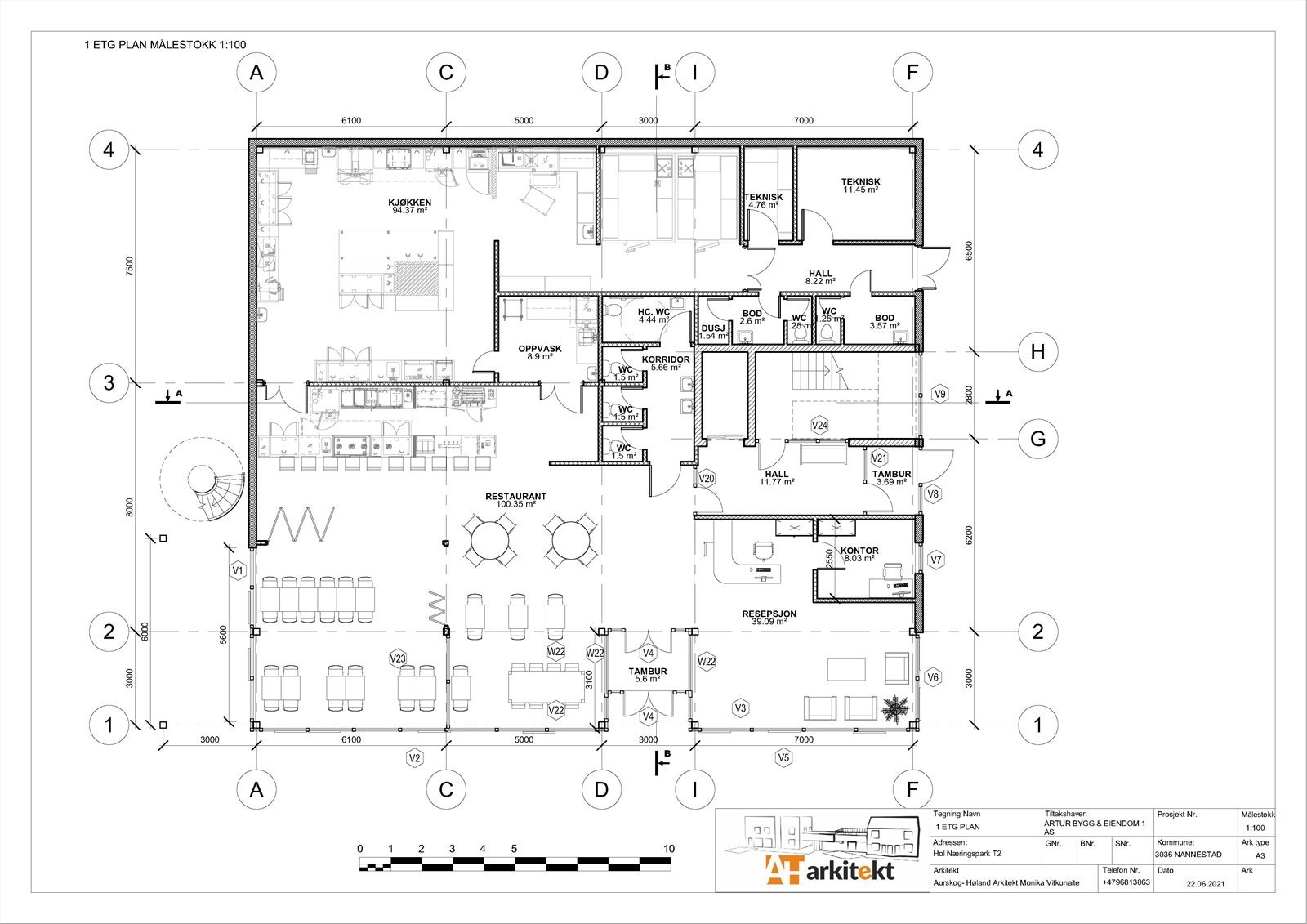 Nåværende eier har fått arkitekt til å tegne opp forslag til skisse for et potensielt selskapslokale. Bygg er ikke søkt hos kommunen. Galleribilde
