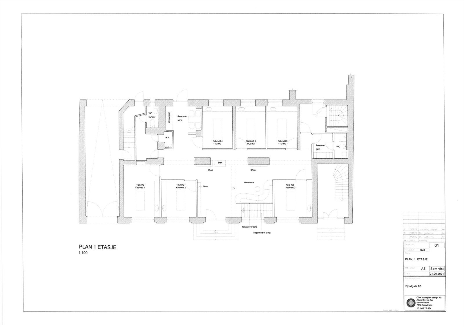 1. etasje Arealskisse Renovert areal. Galleribilde
